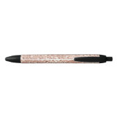 Peach Roos Gold Blush roze Glitz-leopardprinter Zwarte Inkt Pen (Achterkant)
