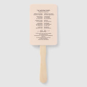Peach Roos Gold Foil Weddenprogramma Handje Fan Handwaaier (Achterkant)