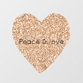 Peach Roos Gold Glitter Heart Raamsticker (Vel)