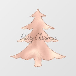 Peach Roos Gold Glitter-kerstboom     Raamsticker
