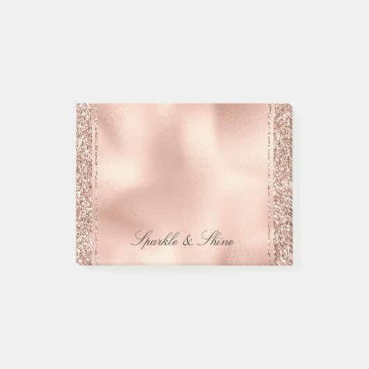 Peach Roos Gold Glitter Luxe Post-it® Notes (Voorkant)