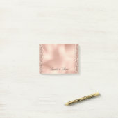 Peach Roos Gold Glitter Luxe Post-it® Notes (Op bureau)
