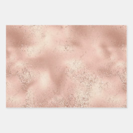 Peach Roos Gold Glitzy Glitter Inpakpapier Vel