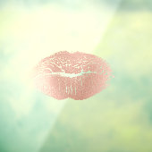 Peach Roos Gold Lips Kiss Raamsticker (Vel 3)