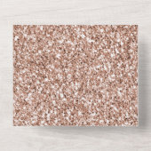 Peach Roos Gold Luxe glitter All In One Uitnodiging (Achterkant)