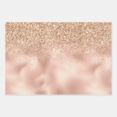 Peach Roos Gold Luxe glitter Inpakpapier Vel (Voorkant 3)