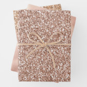 Peach Roos Gold Luxe glitter Inpakpapier Vel (In situ)