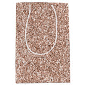 Peach Roos Gold Luxe glitter Medium Cadeauzakje (Voorkant)