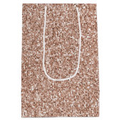 Peach Roos Gold Luxe glitter Medium Cadeauzakje (Achterkant)