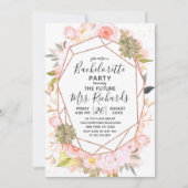 Peach & Roos Gold vrijgezellenfeestuitnodiging Kaart (Voorkant)