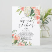 Peach Roos & Hydrangea Vrijgezellenfeest per post Kaart (Staand voorkant)