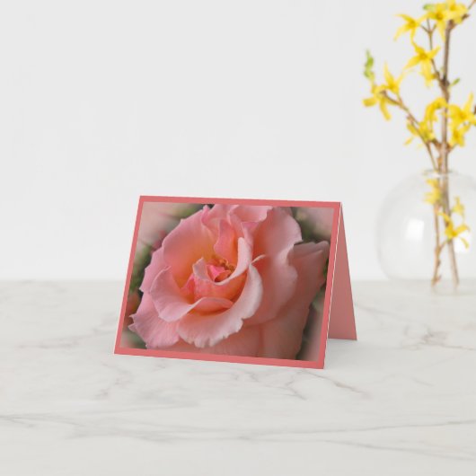 Peach Roos Kaart Custom Wilde flower Wenskaart (Gele Bloem)