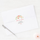 Peach Roos Modern Baby shower Sprinkle Dank u Ronde Sticker (Envelop)
