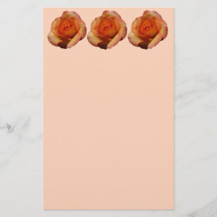 Peach Roos Oranje Floral fotografie Briefpapier
