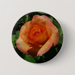 Peach Roos Oranje Floral fotografie Ronde Button 5,7 Cm