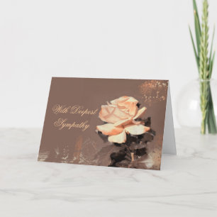 Peach Roos Sympathy Card Kaart