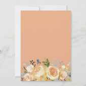 Peach Roos Thistle Floral Wedding Kaart (Achterkant)