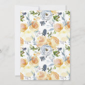 Peach Roos Waterverf Floral Wedding Kaart (Achterkant)