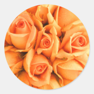 Peach Roos Wedding Envelope Sticker