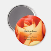 Peach Roos Wedding Favor Magnet Sjabloon Magneet (Voorkant / Achterkant)