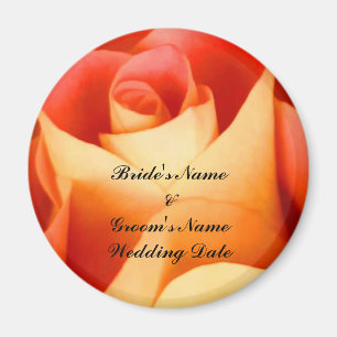 Peach Roos Wedding Favor Magnet Sjabloon Magneet