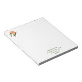 Peach rose aquarelle botanique Bloc-notes (Incliné)