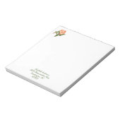 Peach rose aquarelle botanique Bloc-notes (Tourné)