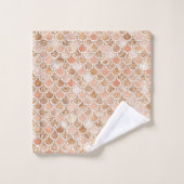 Peach Rose Blush Gold Parties scintillant Sirène (Gant de toilette)