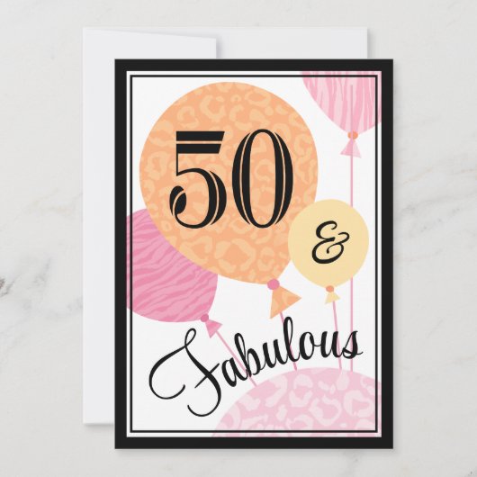 Peach rose Fabuleux 50 Invitation anniversaire (Devant)