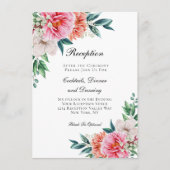 Peach rose Floral Mariage Carte de la réception (Devant)