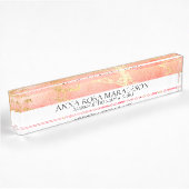 *~ Peach Rose Gold Foil AP3 Nom du bureau Plaque