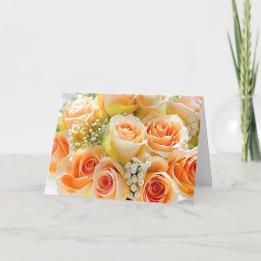 Peach Rose Mariage Cartes de notes (Devant)