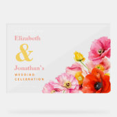 Peach rose rose orange jaune des Poppies contempor (Recto)