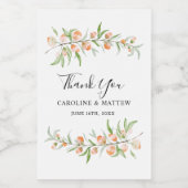 Peach rose Roses Mariage Mini Étiquette bouteille (Étiquettes simples)