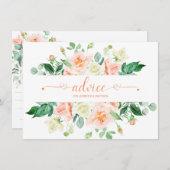 Peach Rose Verdure Typographie Conseils Cartes (Devant / Derrière)