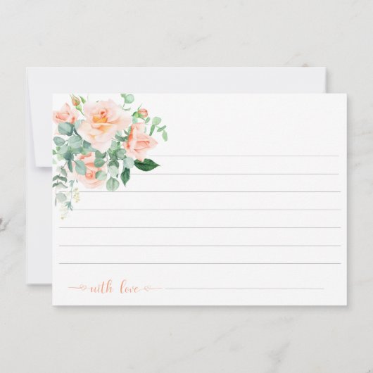 Peach Rose Verdure Typographie Conseils Cartes (Dos)