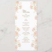 Peach Rose Wedding Menus (Devant)
