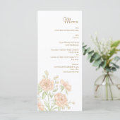Peach Rose Wedding Menus Menu (Staand voorkant)