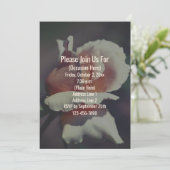 Peach Rosebud Floral Invitation (Debout devant)