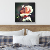 Peach rosebud Flower Close Canvas Afdruk (Insitu (Slaapkamer))