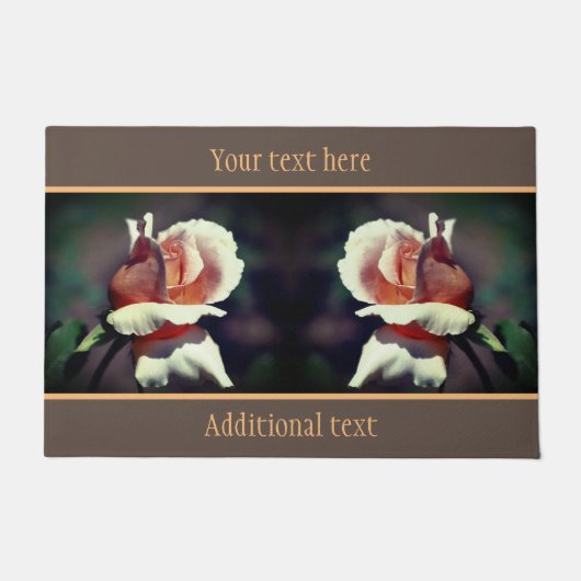 Peach Rosebud Flower Up Personated Deurmat (Voorkant)