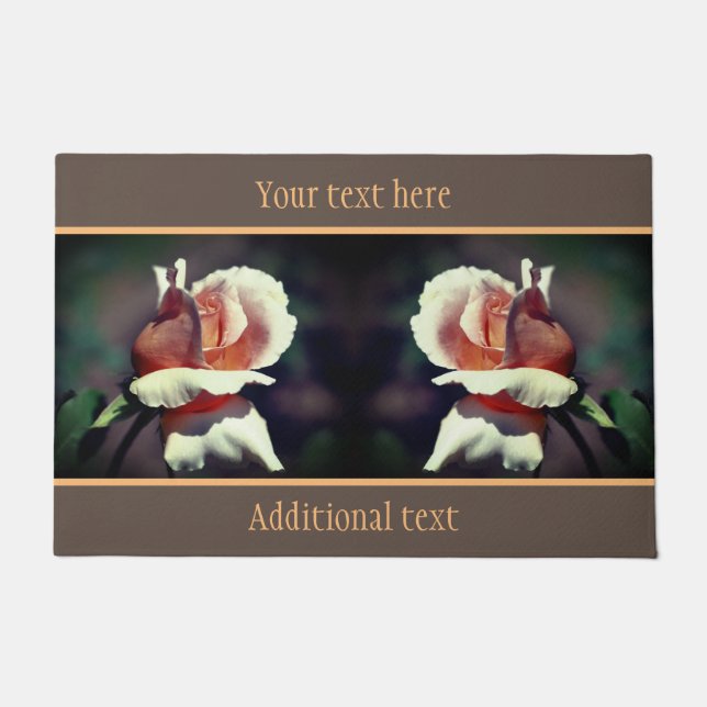 Peach Rosebud Flower Up Personated Deurmat (Voorkant)