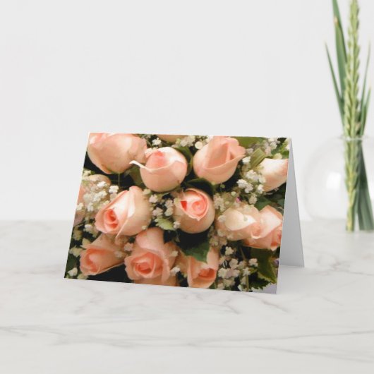 Peach Roses Cartes notes (Devant)