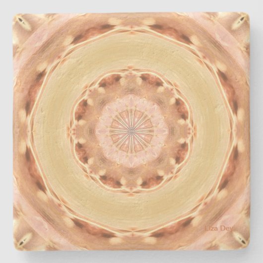 Peach Rosette Stone Onderzetter (Voorkant)