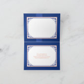 Peach, Royal Blue Floral Mariage Merci Note (Intérieur)