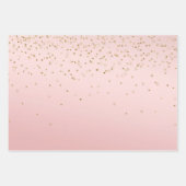 Peach roze Blush Gold Glitz Confetti Sparkle Inpakpapier Vel (Voorkant)