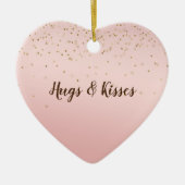 Peach roze Blush Gold Glitz Confetti Sparkle Keramisch Ornament (Voorkant)