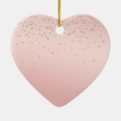 Peach roze Blush Gold Glitz Confetti Sparkle Keramisch Ornament (Achterkant)