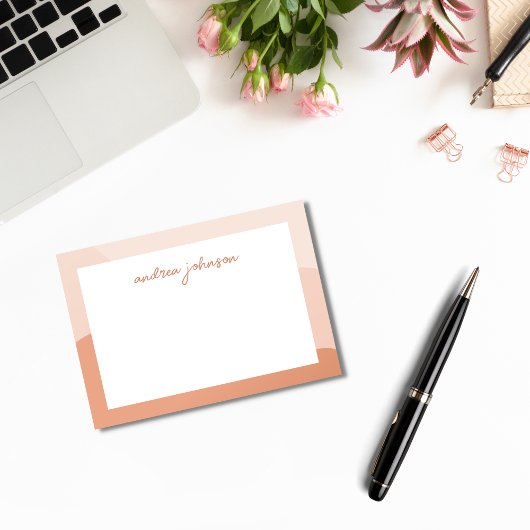 Peach roze boho Waves Modern Script Monogram Post-it® Notes
