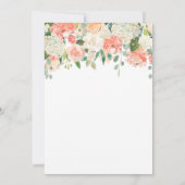 Peach Roze en witte bloemenbruiloft uitnodiging (Achterkant)